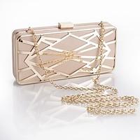 L.WEST Woman Fashion Hollow Out Metal Mesh Geometry Evening Bag