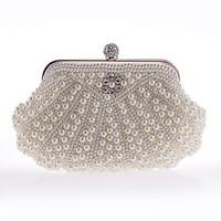 L.WEST Woman Fashion Imitation Pearl Evening Bag