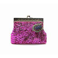 L.WEST Women\'s peacock handmade beaded bag