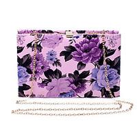 lwest women elegant high grade floral print evening bag