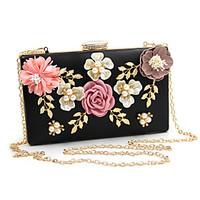 L.west Women Elegant High-grade Diamonds Flower Pearl Evening Bag