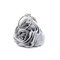 L.WEST Women\'s Handmade Satin Flower Evening Bag