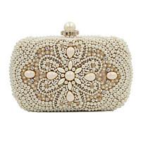 lwest woman fashion luxury high grade imitation pearl evening bag