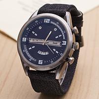 L.WEST Men\'s Stereoscopic Digital Woven Belt Calendar Quartz Watch Wrist Watch Cool Watch Unique Watch