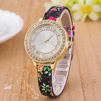 L.WEST Ladies\' Flower Diamonds Thin Belt Quartz Watch Cool Watches Unique Watches
