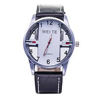 L.WEST Men\'s Hollow Out Analog Quartz Sports Leather Watch Wrist Watch Cool Watch Unique Watch Fashion Watch