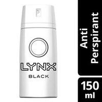 lynx black aerosol anti perspirant deodorant 150ml