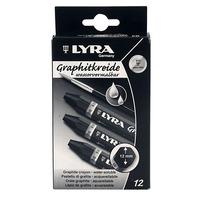 Lyra Graphite Crayons, Water-Soluble, 6B, Box of 12