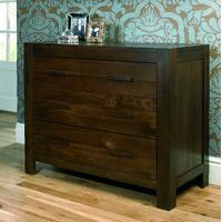 lyon walnut 3 drawer wide chest