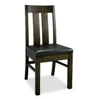 Lyon Walnut Faux Leather Slatted Dining Chairs - Pair