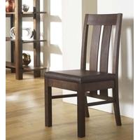 lyon walnut faux leather slatted dining chairs pair