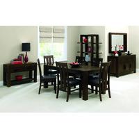 lyon walnut extending dining table 180cm 6 slatted chairs