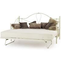 lyon single day bed with guest bed ivory