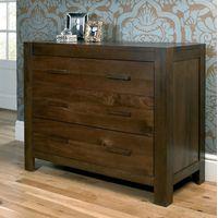 Lyon Walnut 3 Drawer Wide Chest