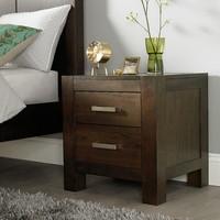 lyon walnut 2 drawer bedside cabinet