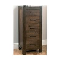 Lyon Walnut 5 Tall Chest of Drawers