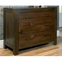 Lyon Walnut 3 Drawer Wide Chest