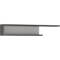 lyon platinum and light grey gloss wall shelf 140cm