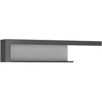 Lyon Platinum and Light Grey Gloss Wall Shelf - 130cm