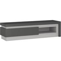 lyon platinum and light grey gloss tv cabinet open shelf 1 drawer incl ...