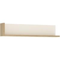 Lyon Riviera Oak and White High Gloss Wall Shelf - 120cm