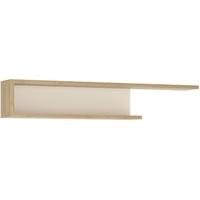 lyon riviera oak and white high gloss wall shelf 140cm