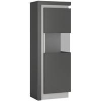 lyon platinum and light grey gloss display cabinet large narrow right  ...