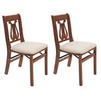 Lyre-back Folding Chairs (2), Mahogany