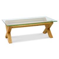 Lyon Oak Glass Coffee Table