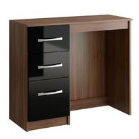Lynx Walnut and Black 3 Drawer Dressing Table Assembly Required