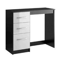 Lynx Black and White 3 Drawer Dressing Table Pre-Assembled