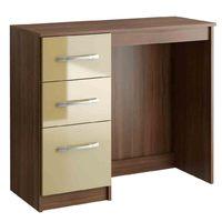 Lynx Walnut and Cream 3 Drawer Dressing Table Assembly Required