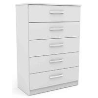 lynx white 5 drawer chest