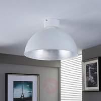 lya led ceiling lamp in white and silver