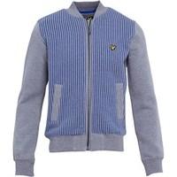 lyle and scott junior boys vertical stripe zip through top grey heathe ...