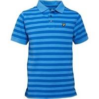 lyle and scott junior boys fine stripe polo harbour blue