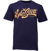 Lyle And Scott Junior Boys Print T-Shirt Deep Indigo