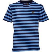 Lyle And Scott Junior Boys Micro Stripe T-Shirt Deep Indigo