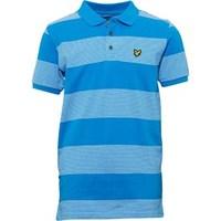 Lyle And Scott Boys Wide Stripe Polo Sea Blue