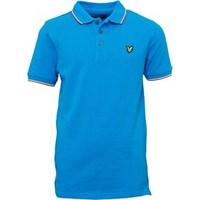 lyle and scott boys classic tipped polo sea blue