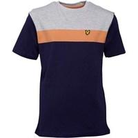 lyle and scott junior boys block colour t shirt deep indigo