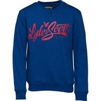 Lyle And Scott Junior Boys Crew Neck Print Sweater Deep Blue