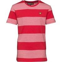 lyle and scott boys wide stripe t shirt royal red