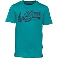 lyle and scott junior boys print t shirt bright green