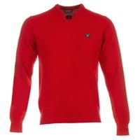 lyle scott signature lambswool v neck sweater scooter red