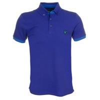 Lyle & Scott Button Down Collar Polo Shirt Blue Purple