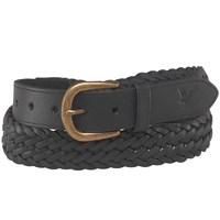 Lyle And Scott Vintage Mens Woven Leather Belt True Black