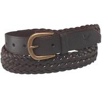 lyle and scott vintage mens woven leather belt dark brown