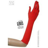 Lycra 37cm - Red Lace Lycra & Neon Gloves For Fancy Dress Costumes Accessory