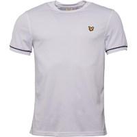 lyle and scott vintage mens ainslie piping t shirt white